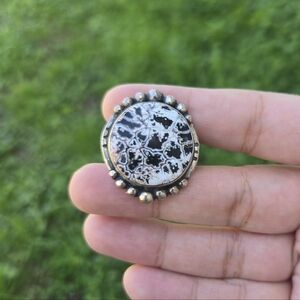 Sterling to Love White buffalo turquoise sterling silver ring Snug 7.5